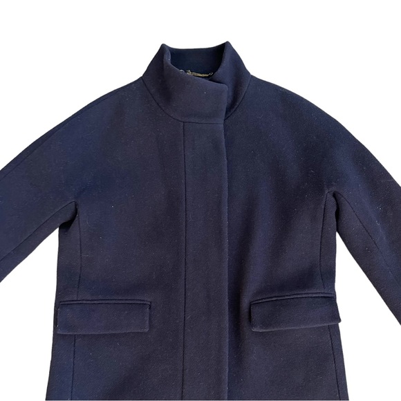 J Crew Wool Stadium Cloth Navy Blue Coat by Nello Gori - Picture 2 of 5